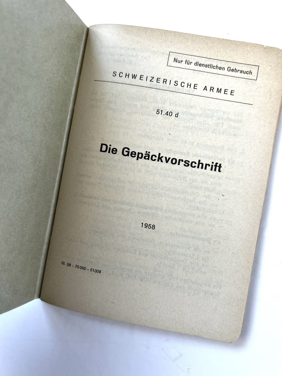 Livres: Die Gepäckvorschrift Schweizerarmee Buch – D'occasion à Schaffhausen par vandemonian 2