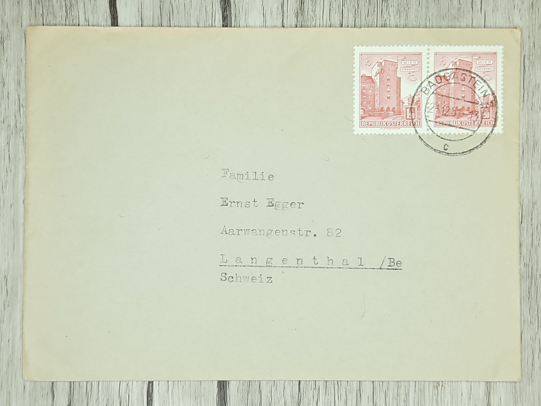 Alle Briefmarken: CL14 Enveloppe + Timbre Autriche 1961 – Gebraucht aus Cousset von Patrick_Collections