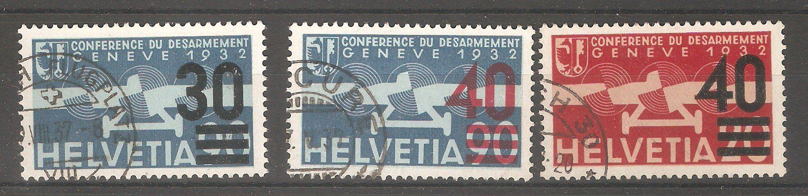 Tutti i francobolli: F 23-24-25 gest. – Usato da Lausanne venduto da Whorvath
