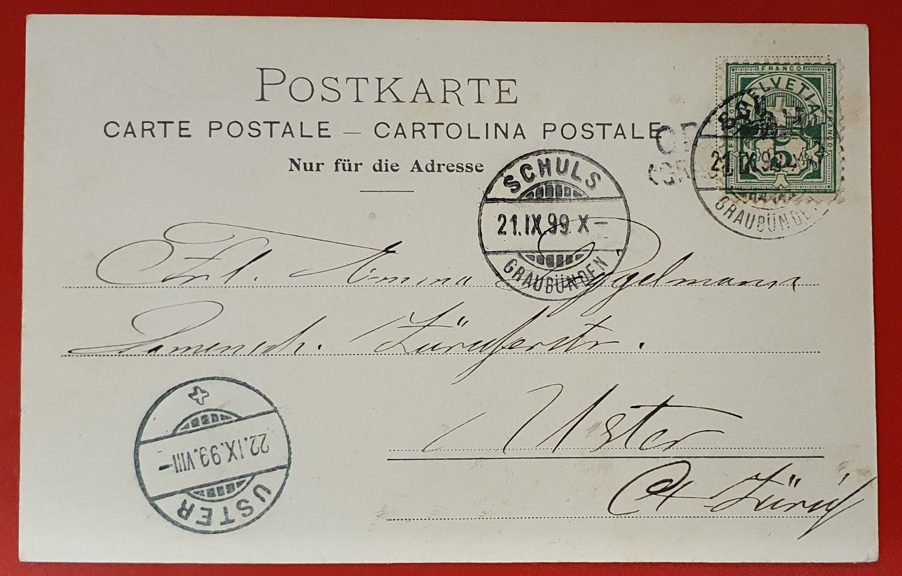 Cartoline postali: Gruss aus Suren 1899 - Engadin mit Stabstempel – Usato da Kreuzlingen venduto da Rschweiz1 1