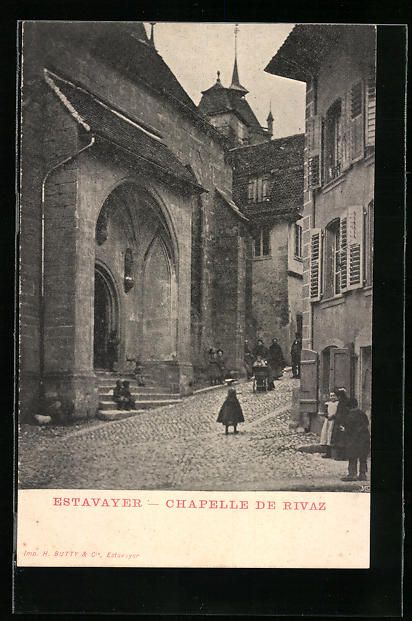 Cartoline postali: AK Estavayer, Chapelle de Rivaz – Usato da Berlin venduto da bartko-reher