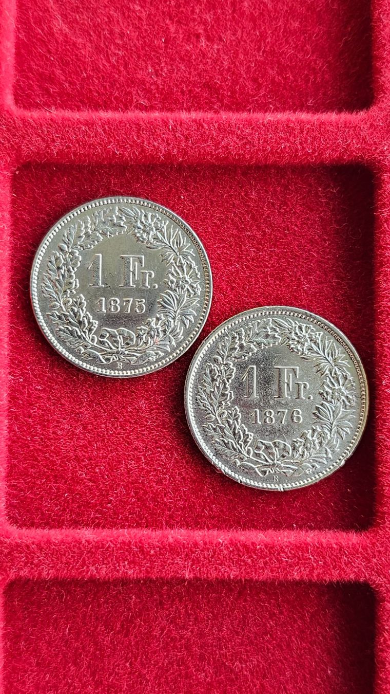 Alle Münzen: 1.-Fr. 1875 + 1876 – Gebraucht aus Unterterzen von Speedy076