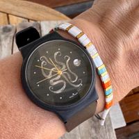 Rare Swiss Art Watch NOS ETA 955414 90s Abstract Design 33mm