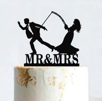 NEUER Torten Topper Hochzeit schwarz Brautpaar - 222387