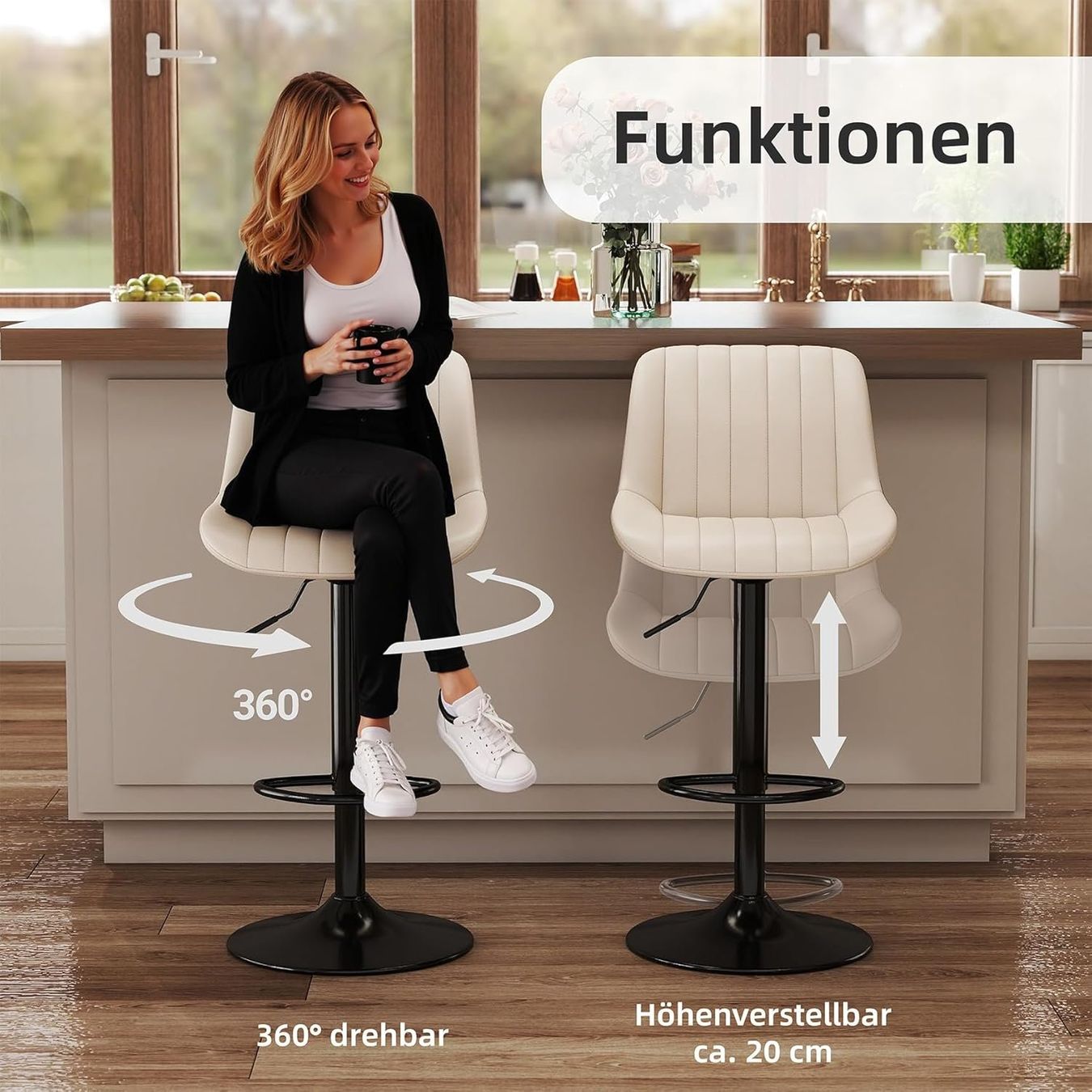 Hocker: Barhocker 2er Set Drehbar Höhenverstellbar Lehne – Neu und originalverpackt aus Schaffhausen von her_zt65 1