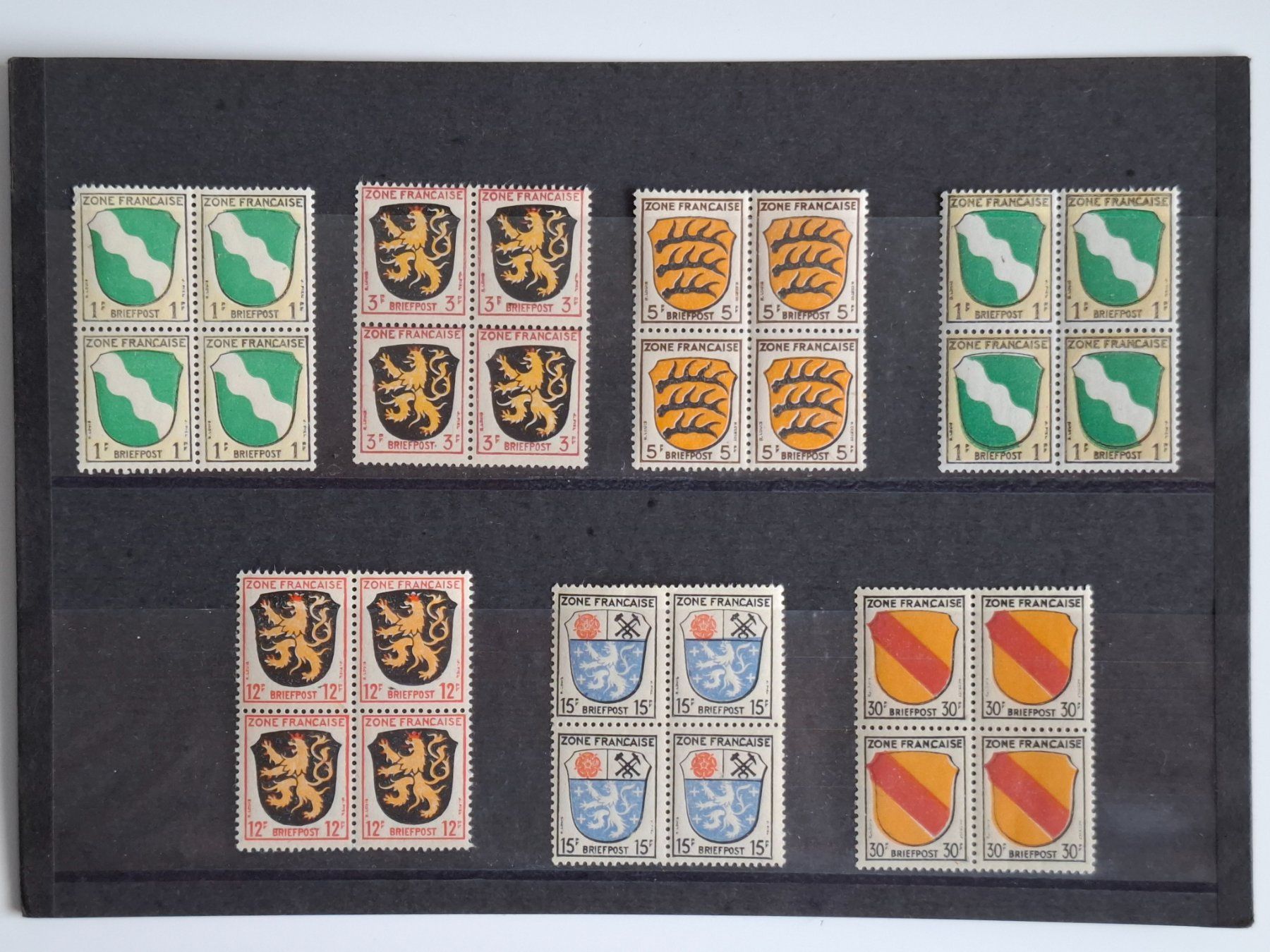 Tutti i francobolli: Französische Zone 1946 Quartblöcke 7 Stück, Postfrisch – Nuovo (secondo la descrizione) da Schaffhausen venduto da Mea_85