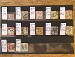England - 1870-1887  12x PERFINS Queen Victoria  - hoher KW