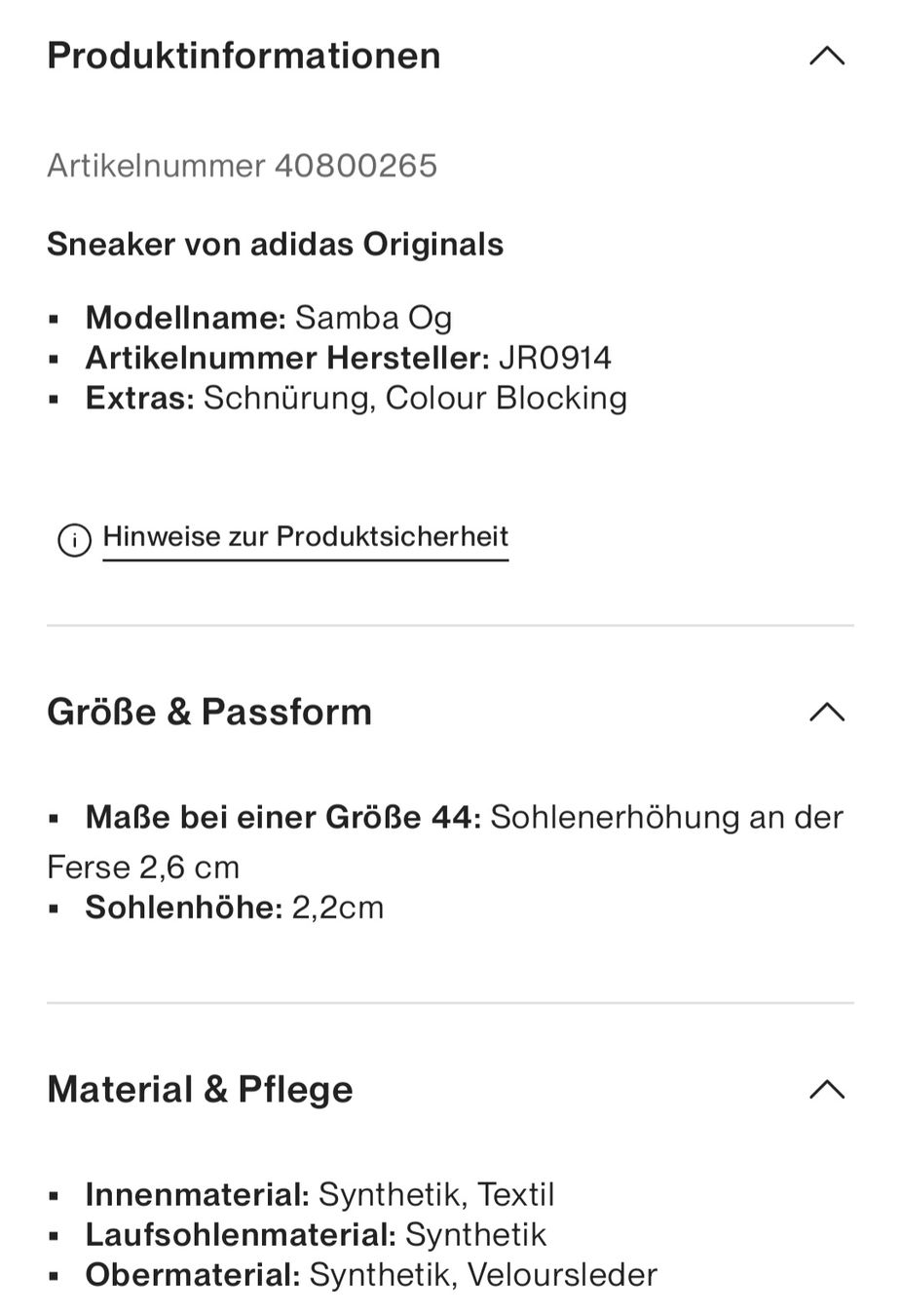Herrenschuhe: adidas Orginals Samba Og – Gebraucht aus Therwil von Mire115 5