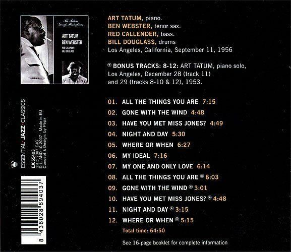 CD: Art Tatum with Ben Webster, Red callender & Bill Douglas – Usato da Unterbäch venduto da fiqsa 1