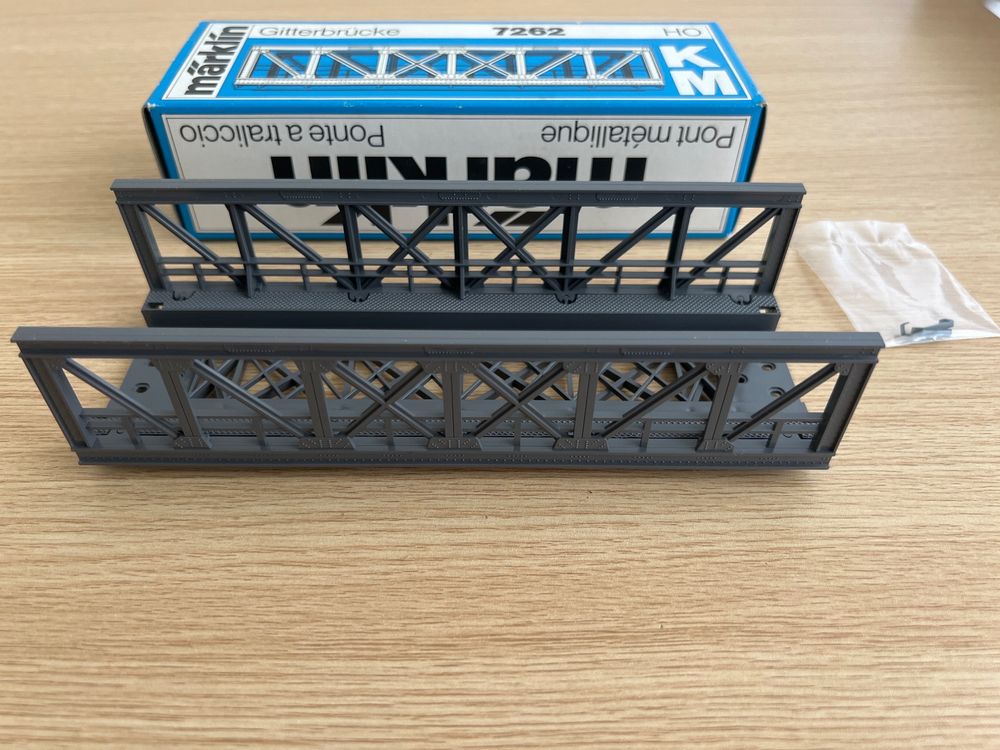Lot De 4 Ponts Treillis Märklin 7262 – Voie M Ou K – Gris – Occasion