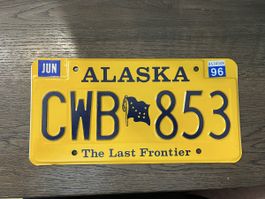 Alaska Nummernschild CWB 853 von 1996, Top Zustand!
