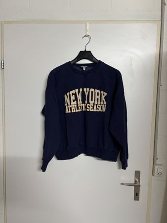 Damen Pullover Dunkelblau Grösse S New York Motiv