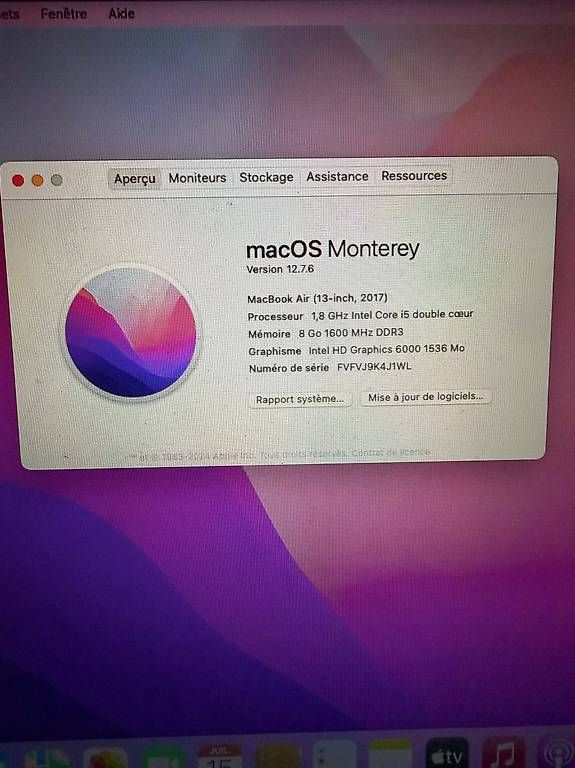 Portables: Apple MacBookAir A1466 fin 2017 Monterey – D'occasion à Ulmiz par CrisCom 3