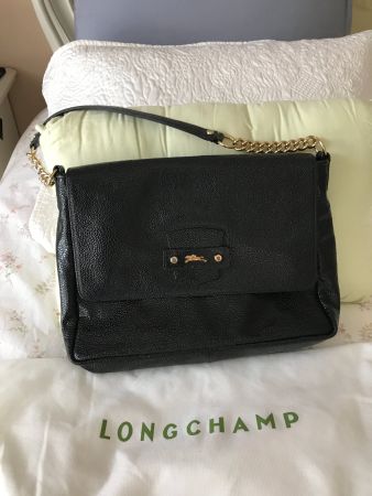Longchamp Schultertasche schwarz-golden