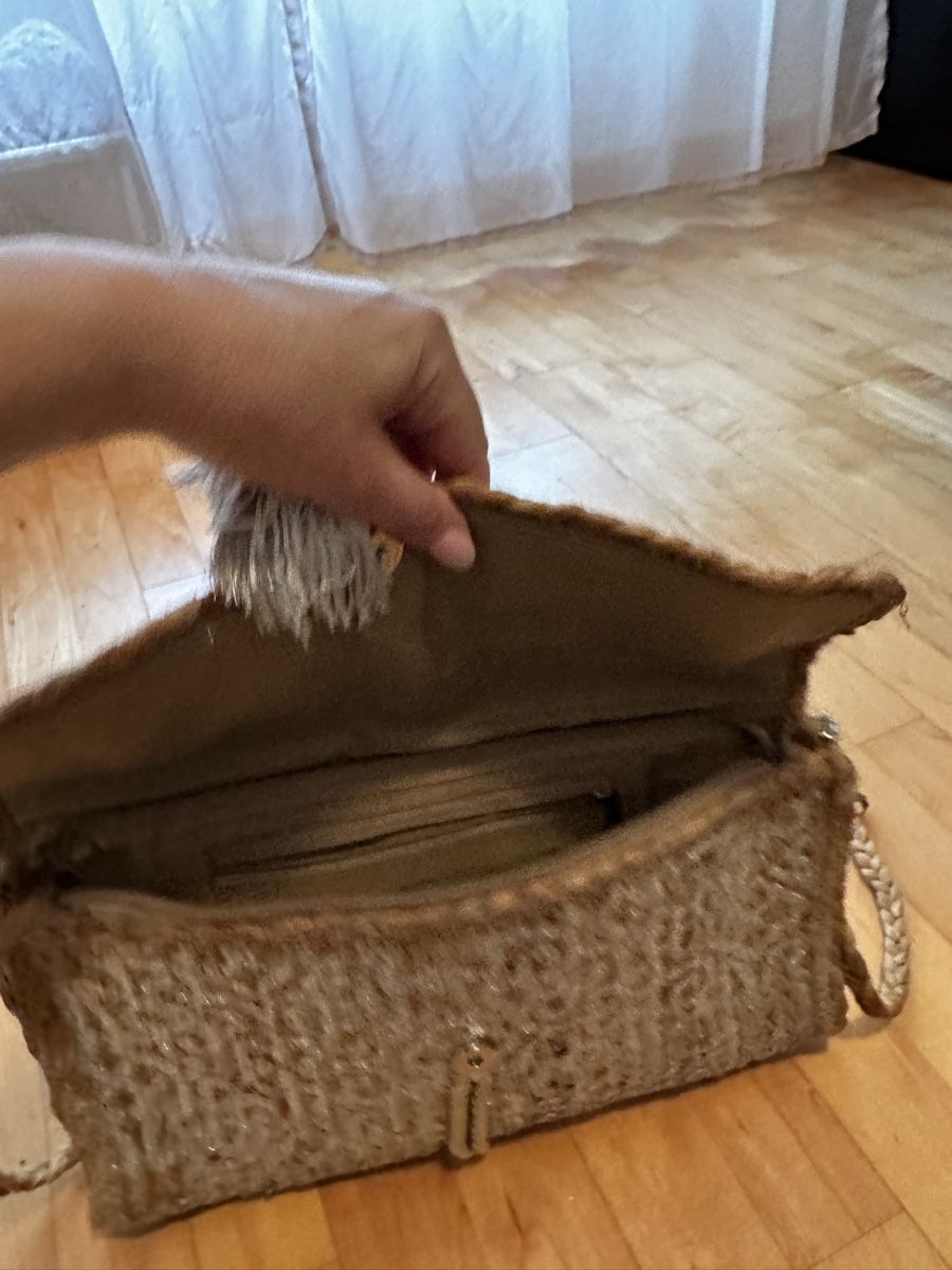 Borse da donna: Bast-Clutsch neu! silber/beige – Nuovo (secondo la descrizione) da Altendorf venduto da Eastwick4 2