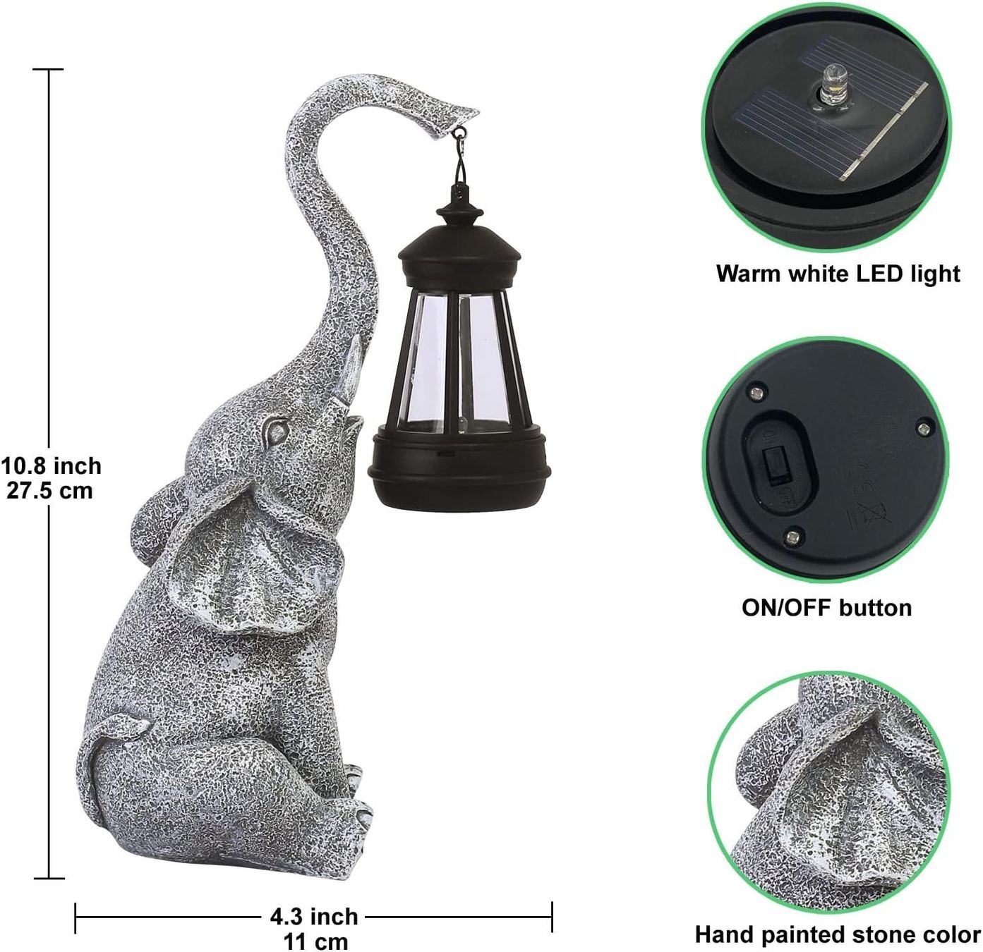 Lanterne: Elefanten Deko mit Solar Laterne Gartenfiguren – Nuovo e nell'imballaggio originale da Nuglar venduto da SaleRitter 5