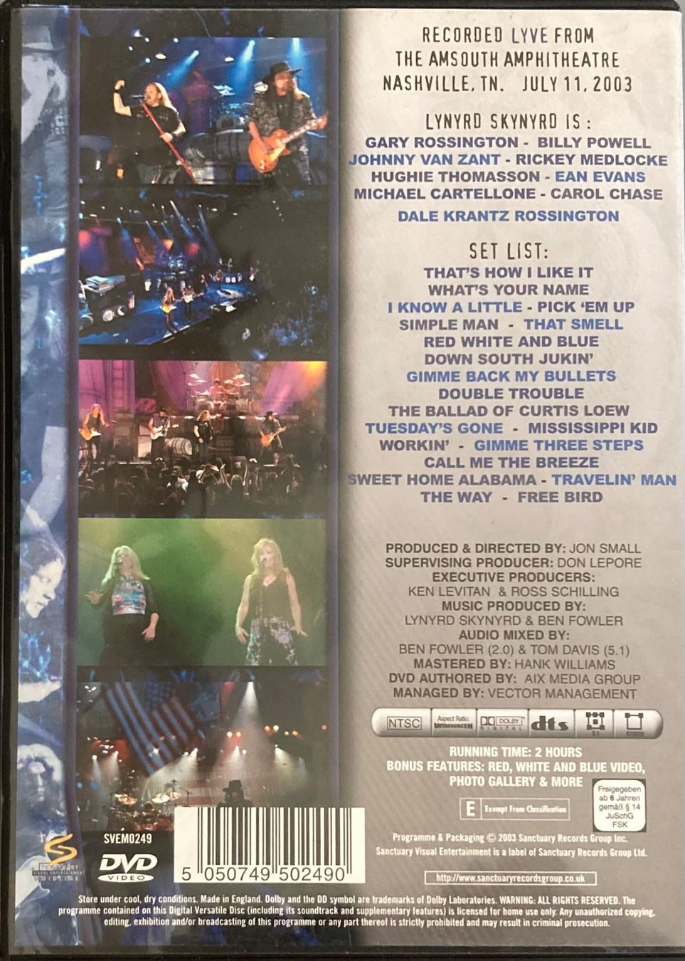Tutti i DVDs: LYNYRD SKYNYRD - THE VICIOUS CYCLE TOUR – Usato da Poliez-Pittet venduto da Newtown-Records 1
