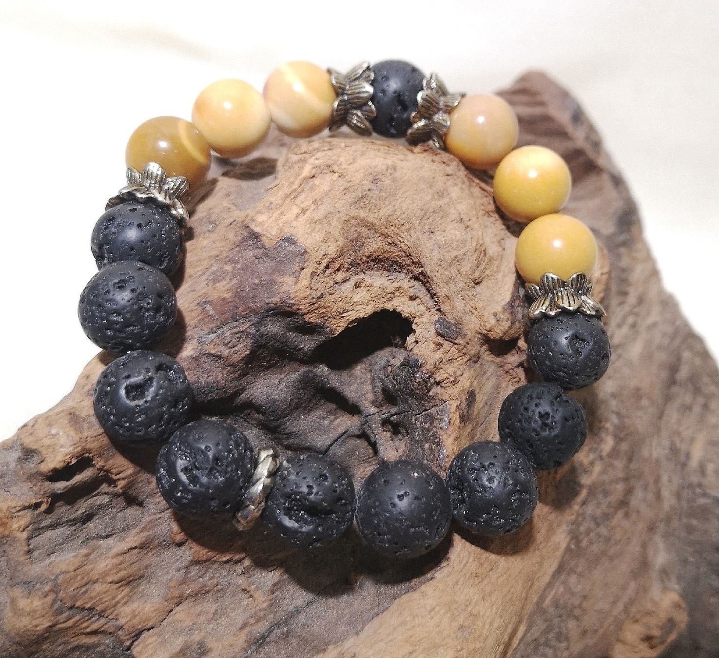 Bracciali & Braccialetti: Lava-Senfjade Armk. - Spendenaktion – Nuovo (secondo la descrizione) da Unterkulm venduto da Nachtigall 1