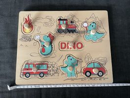 Dino Steckpuzzle aus Holz