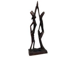 Handgeschnitzte Afrika Holzfigur Paar 28.5cm