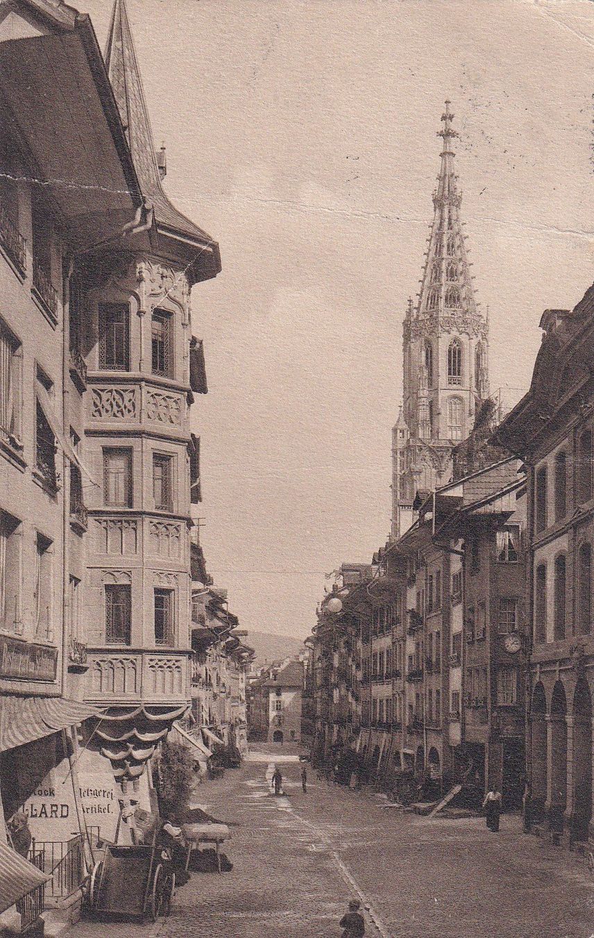 Cartoline postali: Alt Bern  Kesslergasse mit Münster  1911 – Difettoso da Cormoret venduto da Pascalll2001
