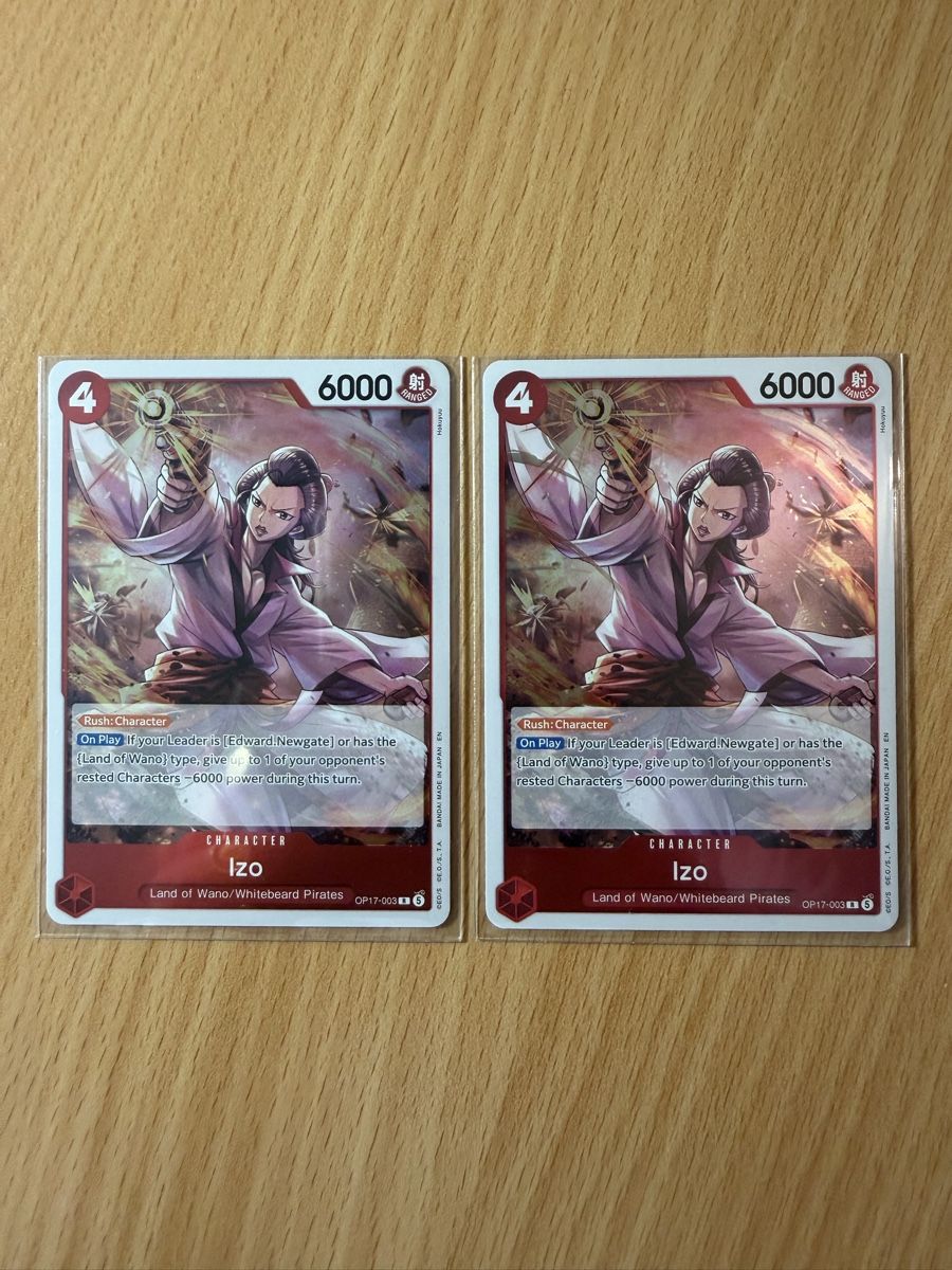 Bandai Carte collezionabili: One Piece 2 x Izo OP17-003 – Usato da Schöftland venduto da 160grams