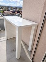 Bartisch weiss mit Regal – 120 × 60 × 100 cm
