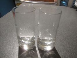 Glas / Gläser 2 Stück unten eckig