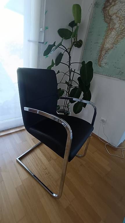 Sedie: Freischwinger-Stuhl - Leder - in Schwarz – Usato da Willisau venduto da mustanggti81 3