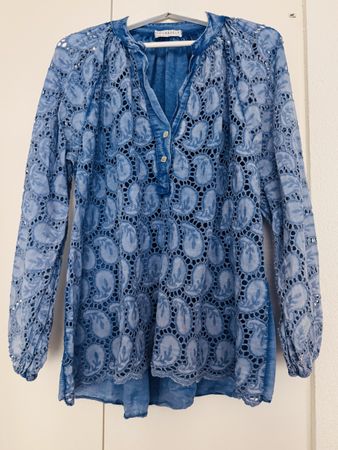 Sommerbluse, blau, Gr. XL (44)