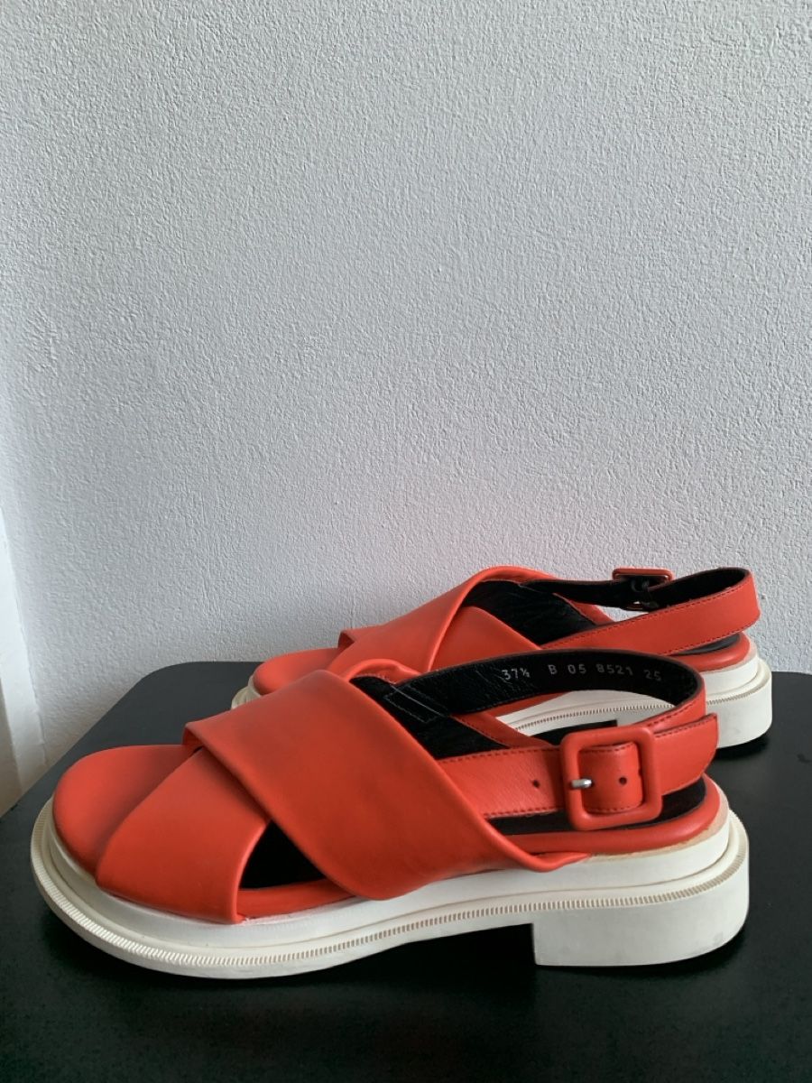 Chaussures femmes: ROBERT CLERGERIE: Exklusive rote Leder-Sandale, 37 – Neuf (Voir description) à Luzern par designluzern 3