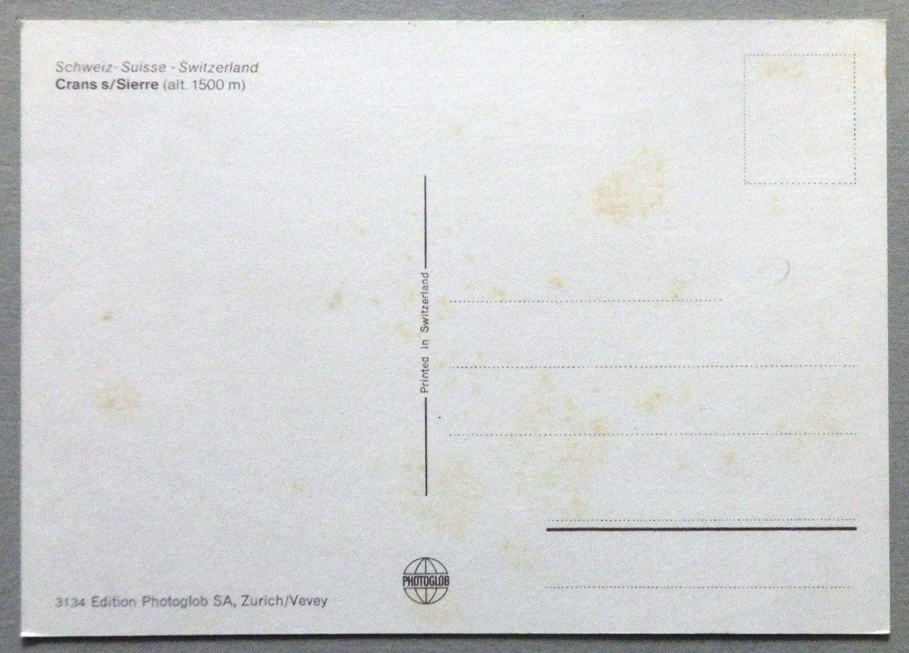 Cartes postales: Crans s/Sierre – Défectueux à Fétigny par Billy2miny 1