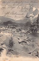 Mürren und Eiger, Lichtbild gelaufen 1905