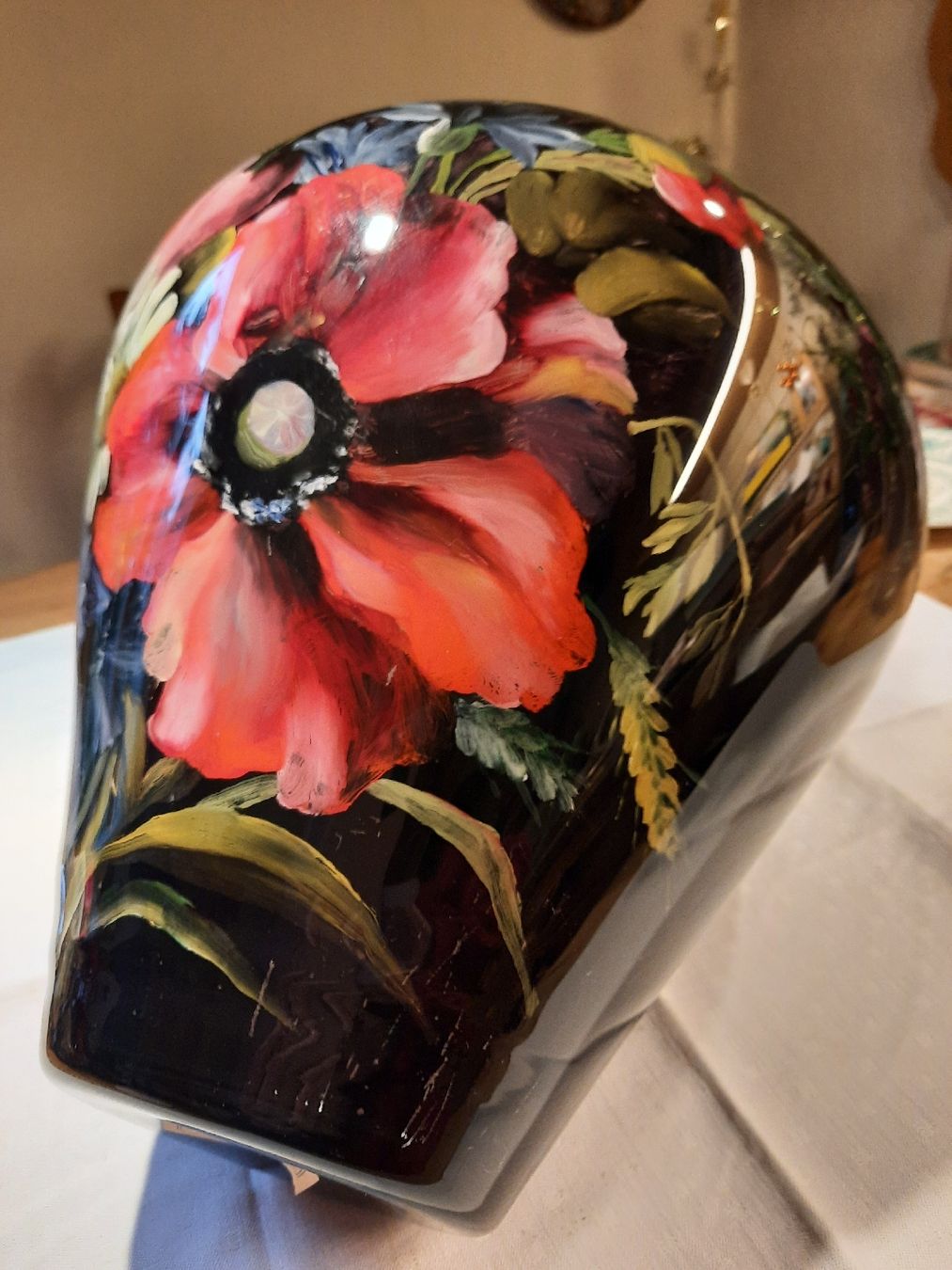 Vasi & Recipienti: Fantastische grosse Vase mit Hinterglasmalerei – Usato da Busswil BE venduto da balu37 7