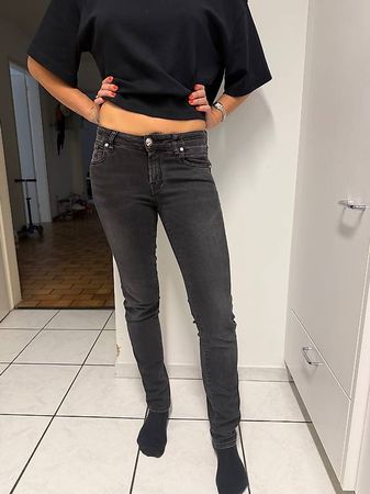 Jacob Cohën Damen-Jeans, dunkelgrau  skinny fit