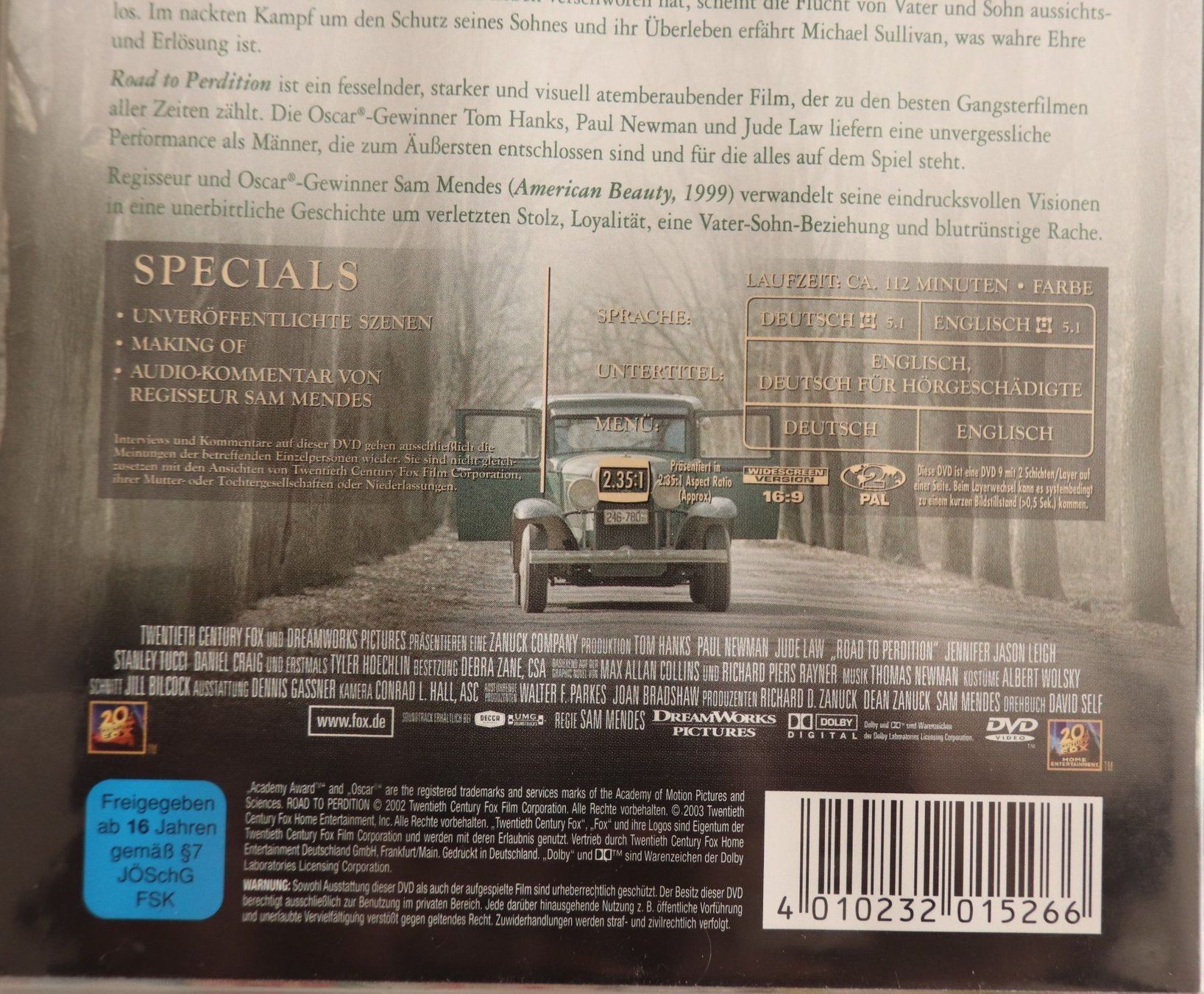 Tutti i DVDs: Road to Perdition - Regie Sam Mendes – Usato da Glattfelden venduto da Sirax 3