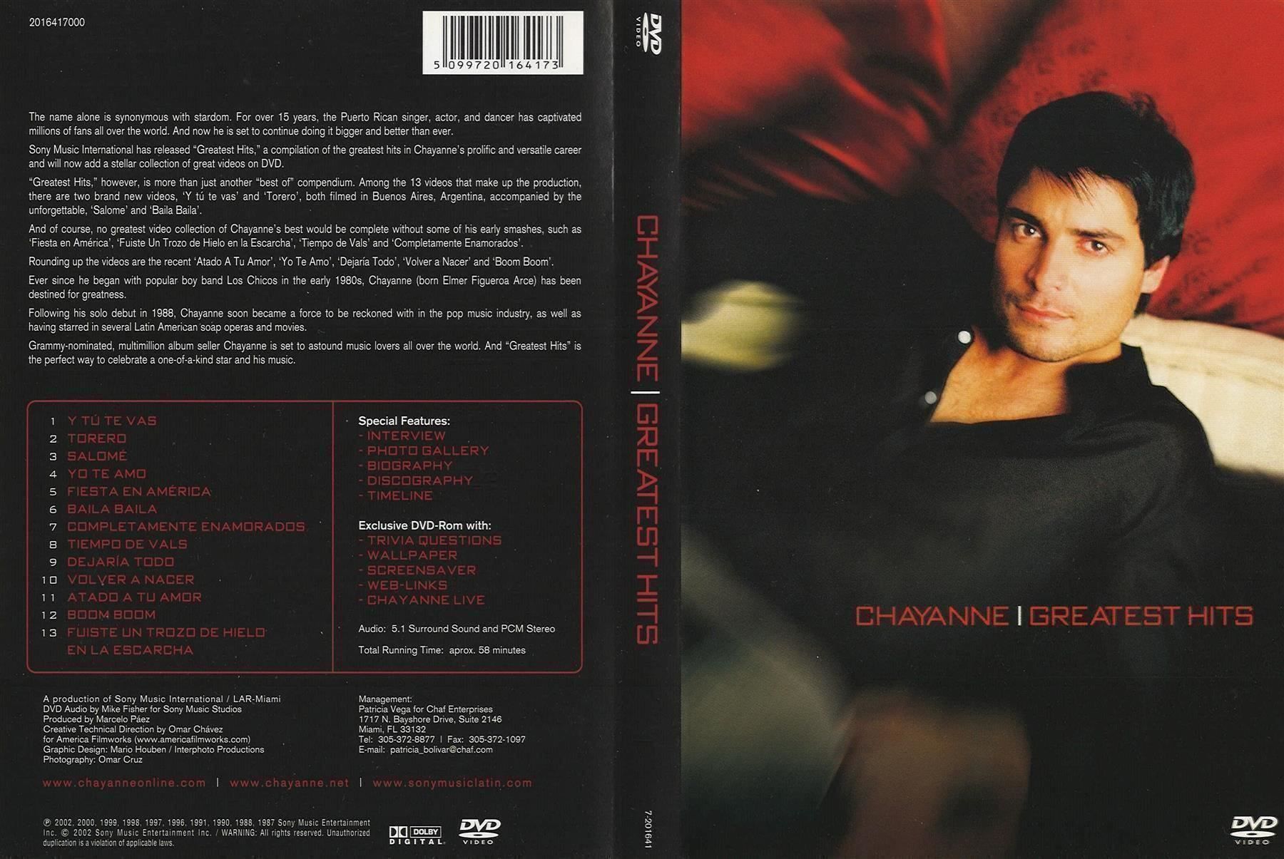Tutti i DVDs: CHAYANNE - GREATEST HITS - DVD – Usato da Basel venduto da verano1000