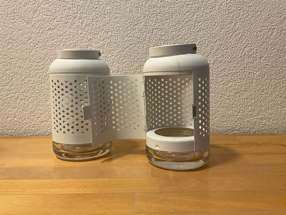 IKEA - Dekolaternen weiss, unten Glas (2 Stück) 3