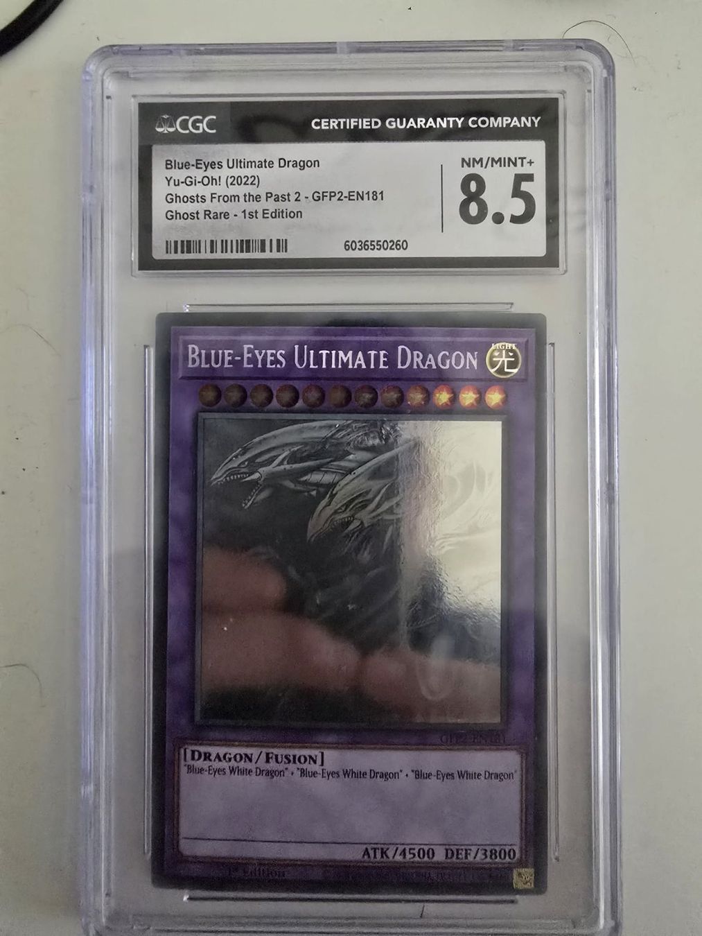 Yugioh Carte collezionabili: Yu-Gi-Oh Blue-eyes Ultimate Dragon Ghost Rare – Usato da Schlieren venduto da davejuveboy429