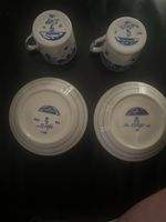2 Delfter Blau Tassen & Untertassen Set ☕️💙🤍