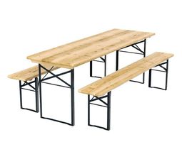 Table + 2 bancs bois 2,2m
