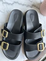 Sandalen Damen Schwarz mit Schnallen Grösse 39 neu