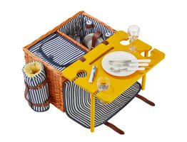 Picknickkorb Rügen für 4 Personen mit Picknickdecke Kühlung