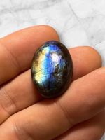 Labradorit Cabochon wunderschön in Gelb und Blau, 30ct