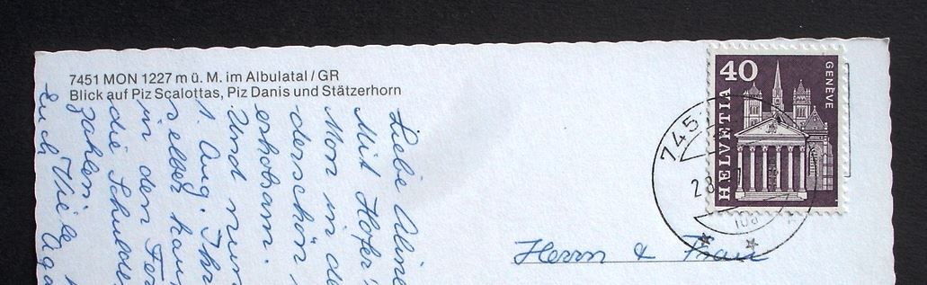 Cartoline postali: MON im Albulatal GR – Usato da Jona venduto da philajona 1