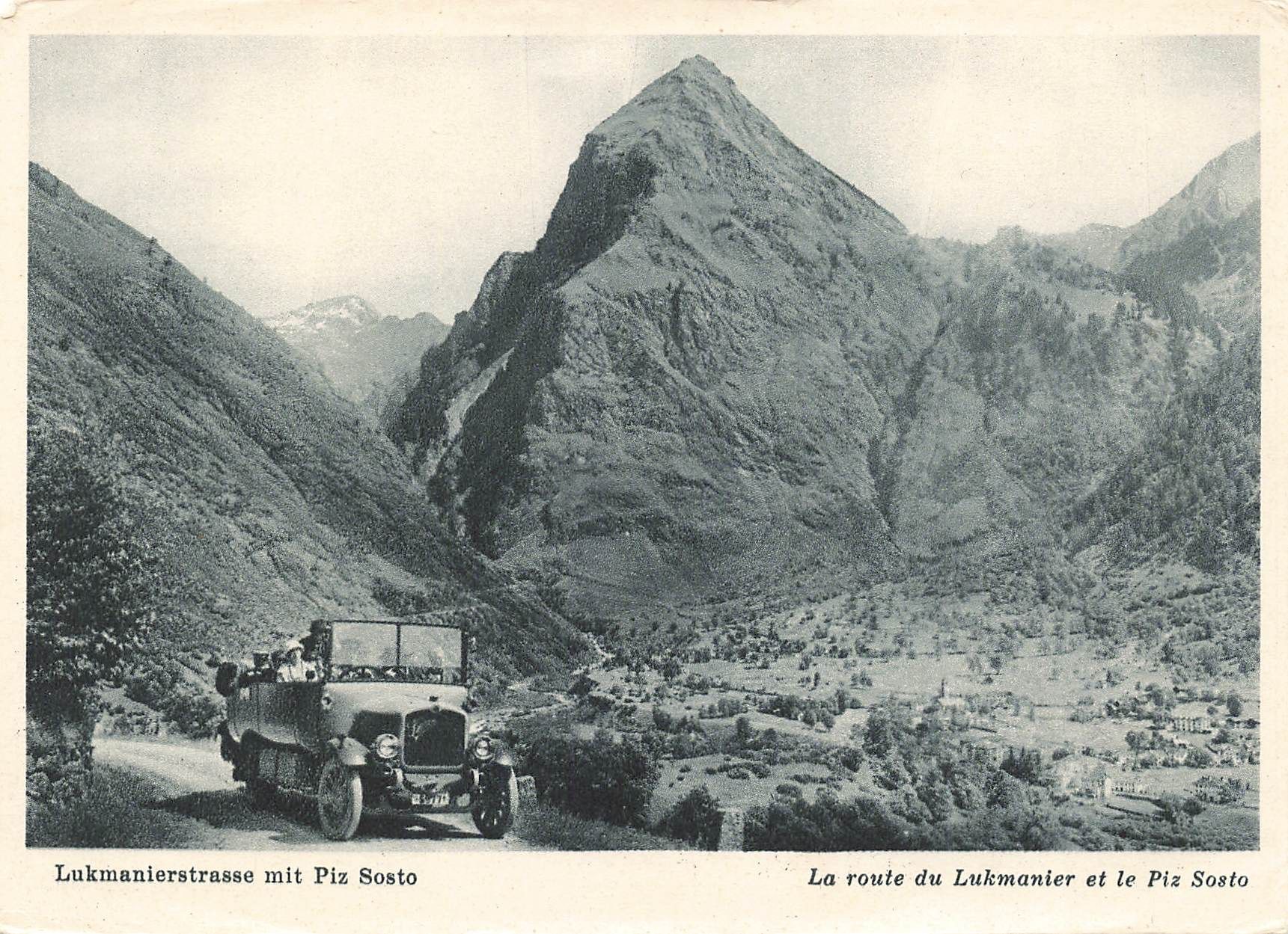 Cartoline postali: Olivone Blenio TI  Lukmanierstrasse Oldtimer G – Usato da Biasca venduto da Blenio71