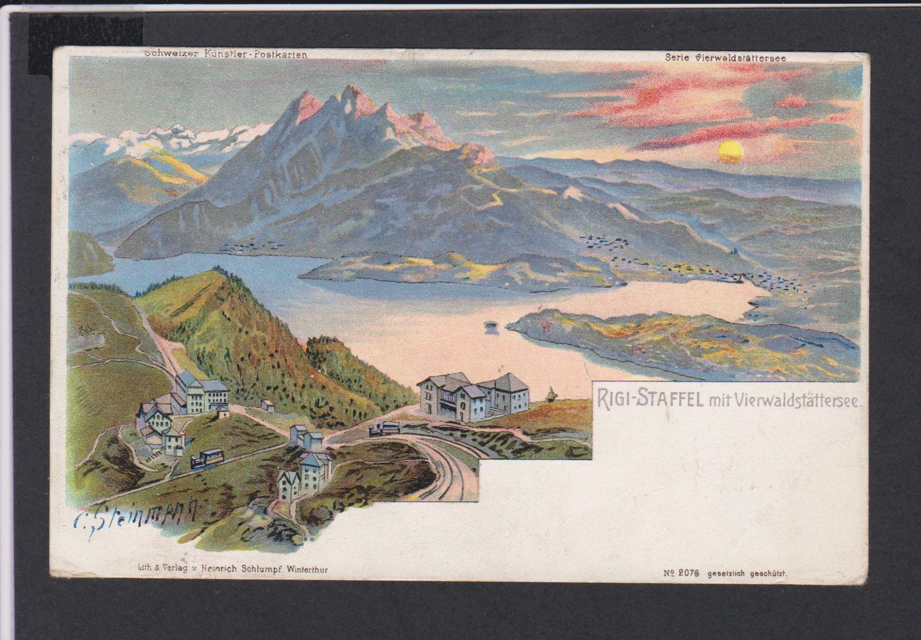 Ansichtskarten: Rigi Staffel   -   alte Litho Ansichtskarte von 1903 – Gebraucht aus Vitznau von Ropaku