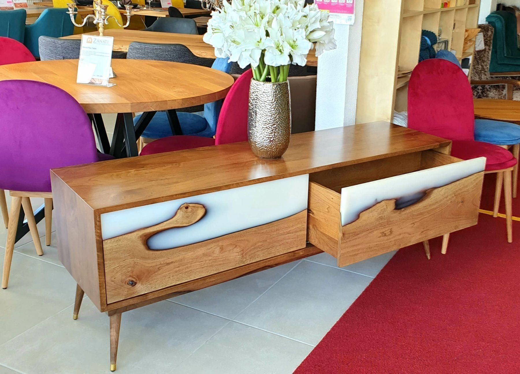 TV Möbel: Lowboard / Kommode White Walnut Epoxid AUSVERKAUF – Neu (gemäss Beschreibung) aus Gerlafingen von ZANATI_Design 2