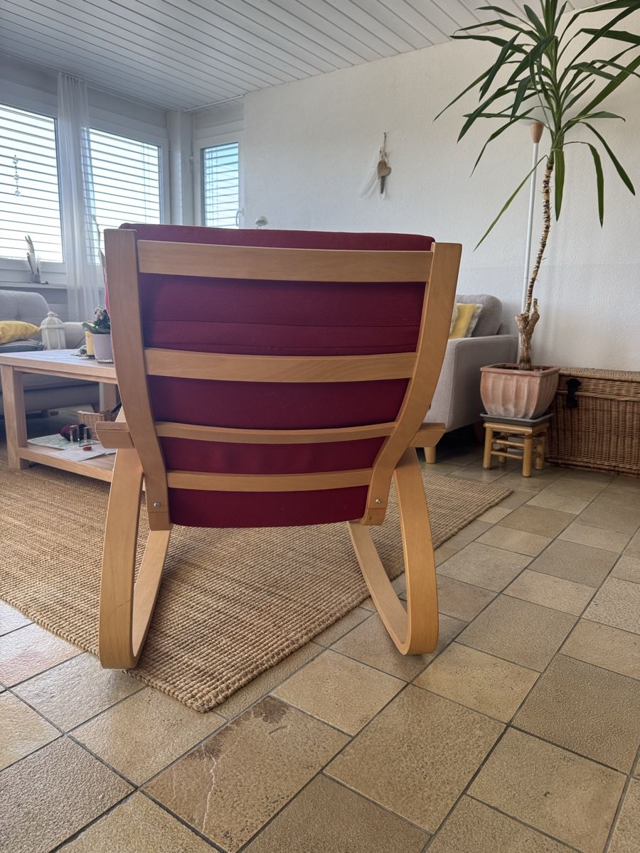 Ikea Poltrone: Schaukelstuhl Poäng IKEA rot – Usato da Hitzkirch venduto da jammir 2