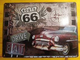 Route 66 Blechschild - Vintage USA Deko für's Zuhause!